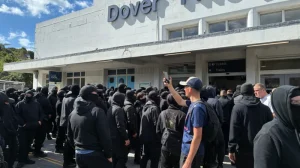 Disruption at Port of Dover as masked men hold protest
